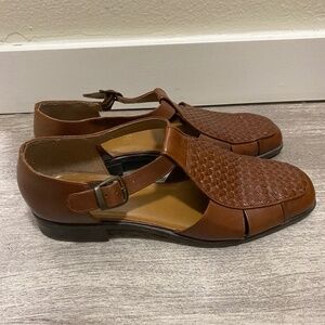 Charlotte Brown Leather Size 8.5 Women’s Flats made in Brazil